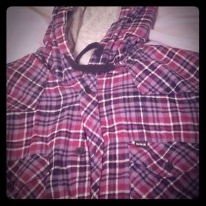 Hurley flannel with a hood